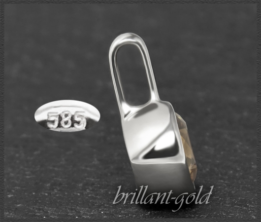 Brillant Anhänger 585 Gold; 0,46ct, cognac, VS1